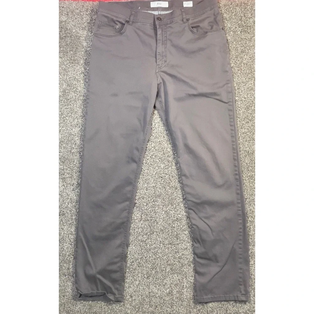 Brax Feel Good Cooper Fancy Regular Fit Mens Grey Pants 36x34 80-2000/06 - Picture 1 of 10